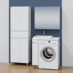 СанТа Мебель для ванной под стиральную машину Марс 80 L белая – фотография-2